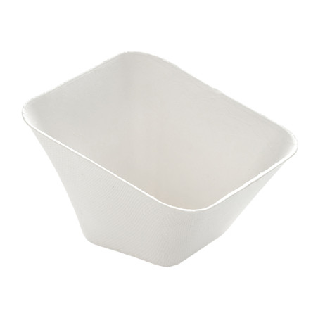 Mini Bol Canne à Sucre Carré Blanc 90ml 7x7x5cm (50 Utés)