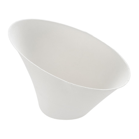 Mini Bol Canne à Sucre Ovale Blanc 350ml 13x10,7x9,1cm (50 Utés)