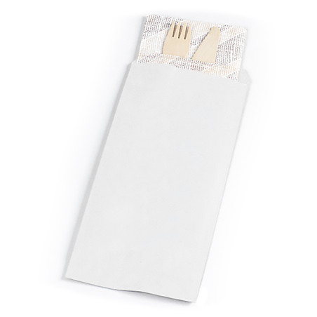 Enveloppe Porte-Couverts Blanc 9x24cm (125 Utés)