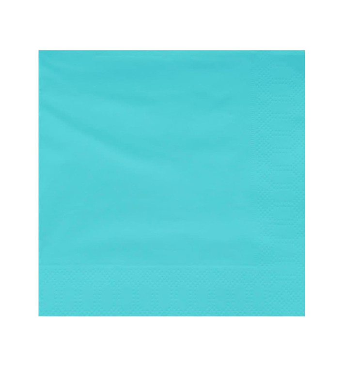 Serviette Papier à Cocktail 20x20cm Turquoise (100 Utés)