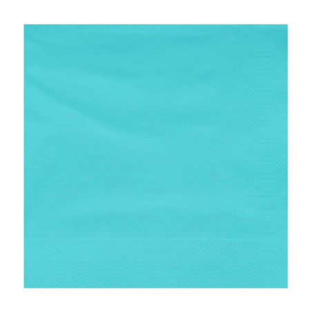 Serviette Papier à Cocktail 20x20cm Turquoise (100 Utés)