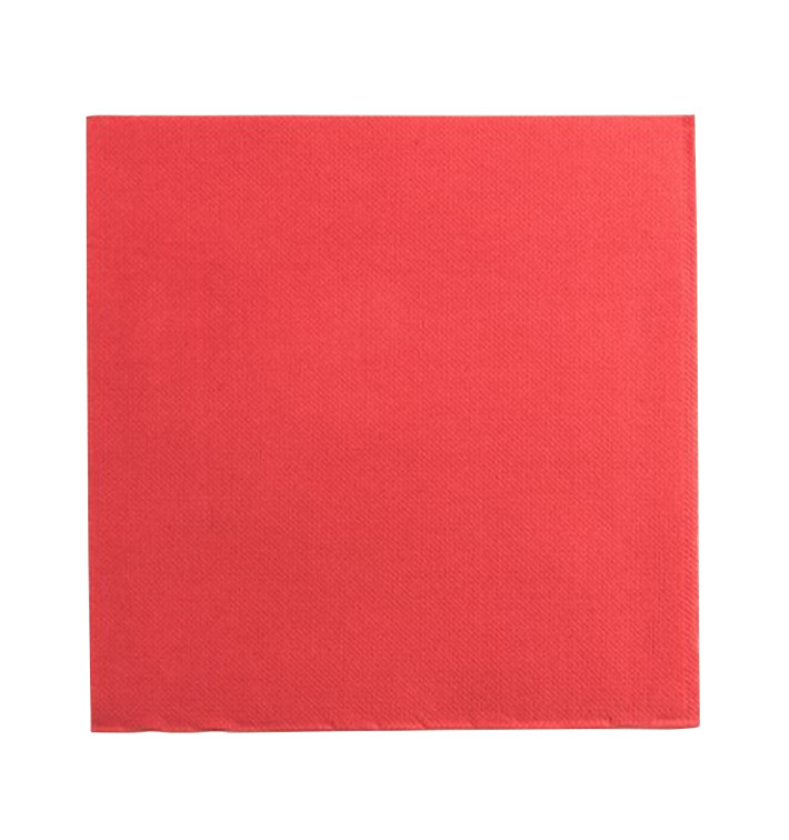 Serviette Papier Double Point 25x25cm Rouge (50 Utés)