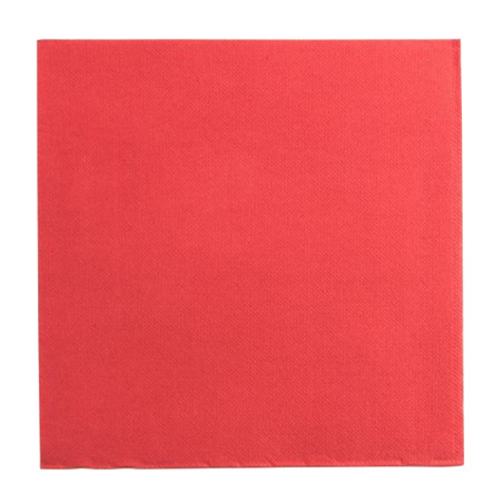 Serviette Papier Double Point 25x25cm Rouge (50 Utés)