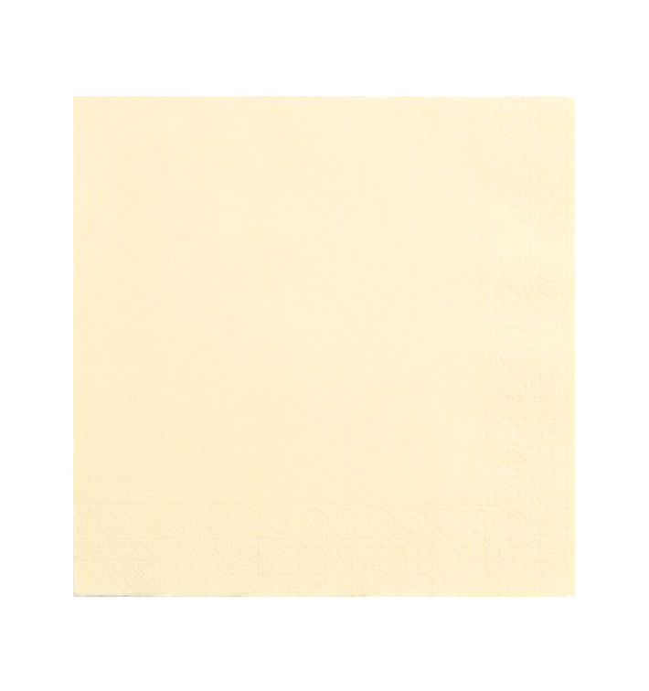 Serviette Papier Crème 2E Molletonnée 33x33cm (50 Utés)