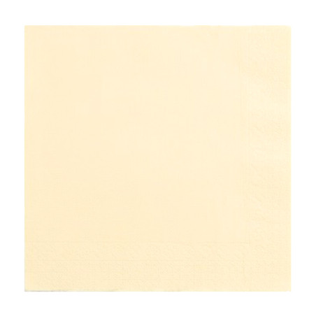 Serviette Papier Crème 2E Molletonnée 33x33cm (50 Utés)