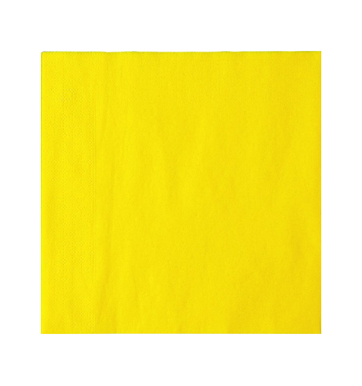 Serviette Papier Jaune 2E Molletonnée 33x33cm (50 Utés)