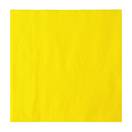 Serviette en Papier Molletonnée 33x33cm 2E Jaune (50 Utés)