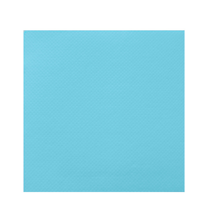 Serviette Papier Turquoise 2E Molletonnée 33x33cm (50 Utés)