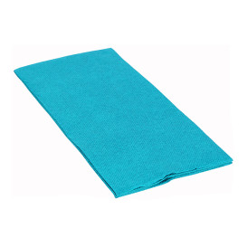 Serviette Papier Molletonnée 1/8 40X40cm Turquoise (50 Utés)