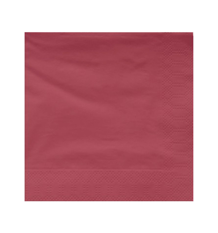 Serviette en Papier Ouate 40x40cm Bordeaux (1200 Utés)