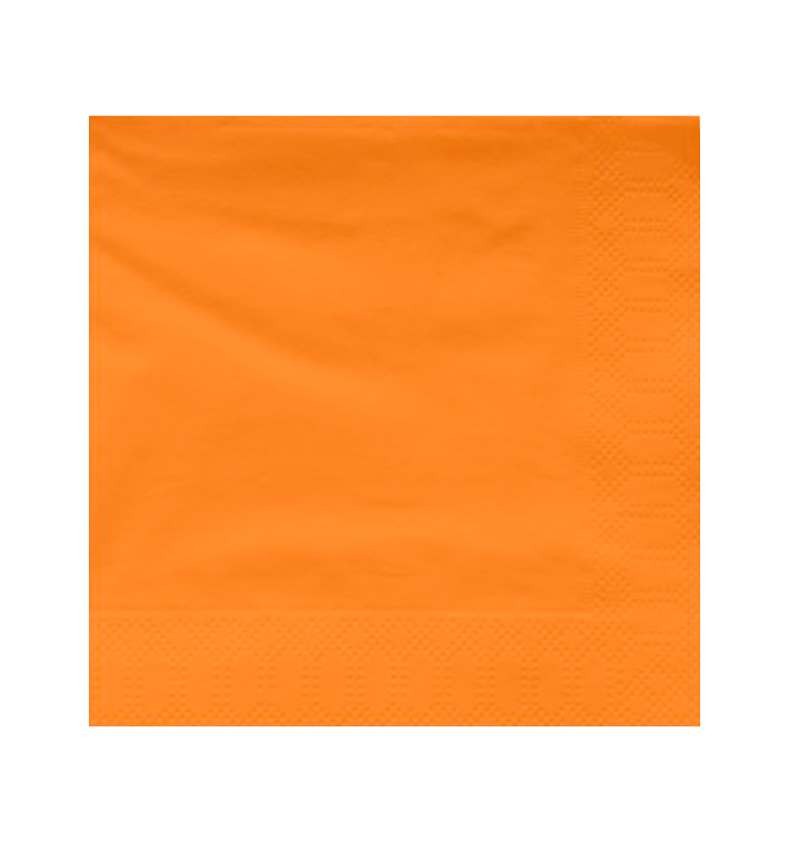 Papieren servet oranje rand 40x40cm (50 stuks) 