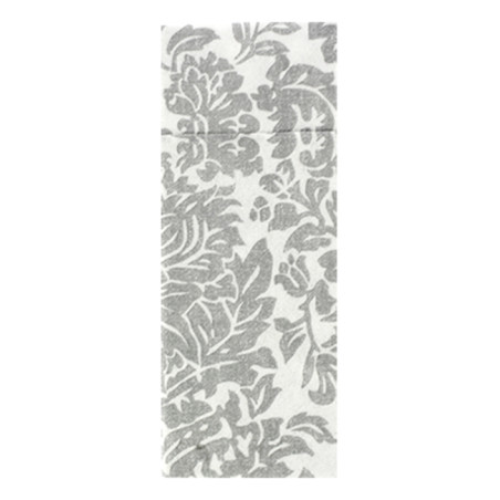 Serviette Kangourou Airlaid "Versailles" Gris 32x40cm 55g/m² (40 unités)