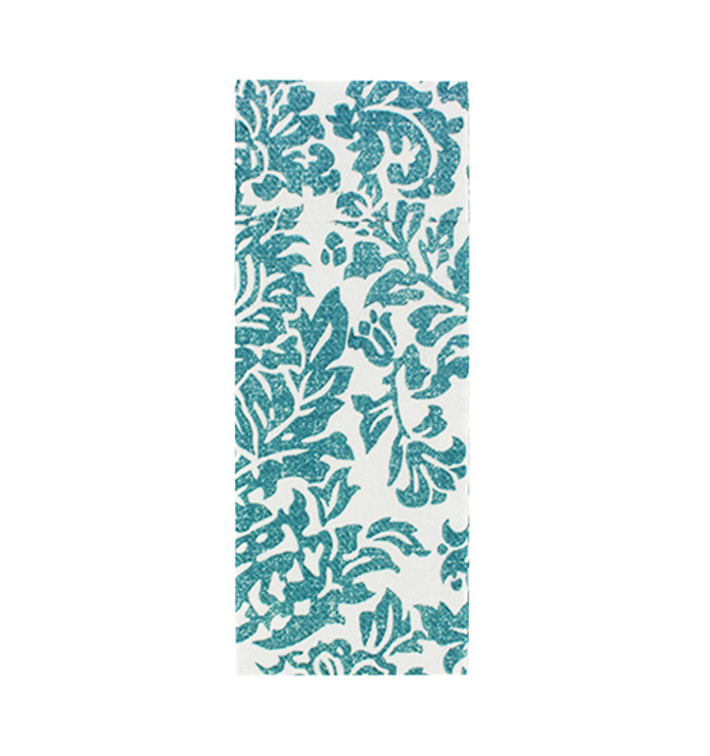 Serviette Kangourou Airlaid "Versailles" Turquoise 32x40cm 55g/m² (40 Utés)