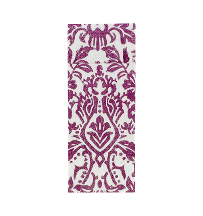 Serviette Kangourou Airlaid "Versailles" Aubergine 32x40cm 55g/m² (800 Utés)