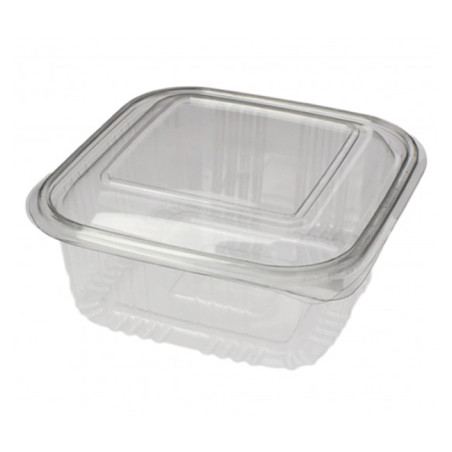 Plastic scharnierende Deli-Container PET Vierkant 500ml (100 stuks) 