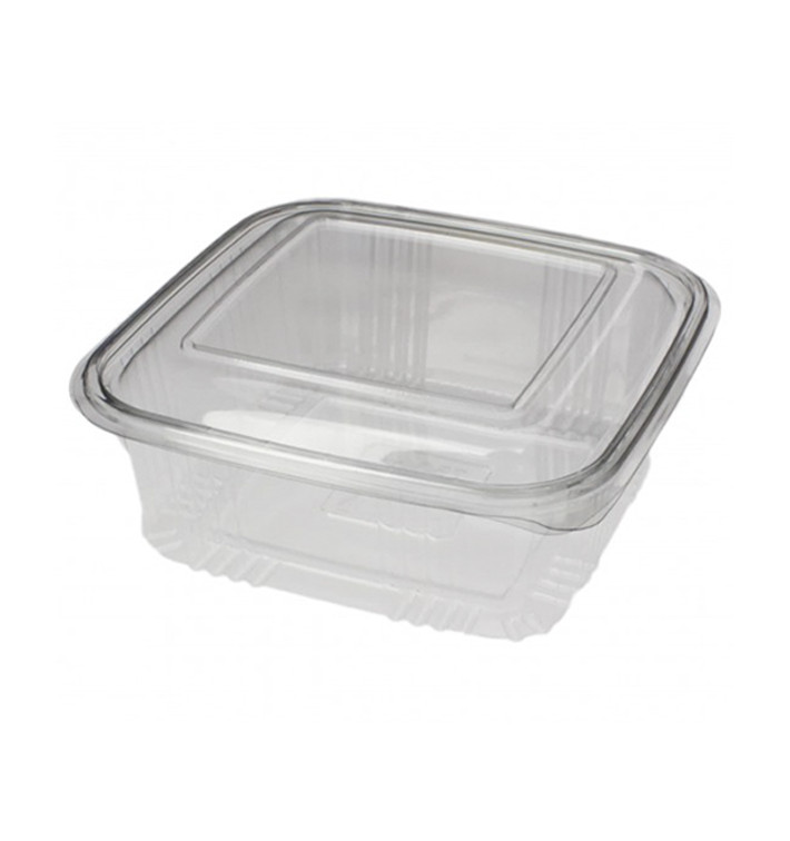 Plastic scharnierende Deli-Container PET Vierkant 750ml (600 stuks)