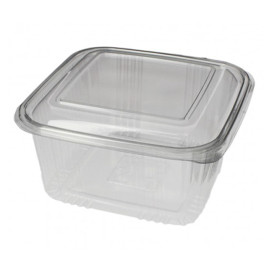 Plastic scharnierende Deli-Container PET Vierkant 1000ml (100 stuks) 