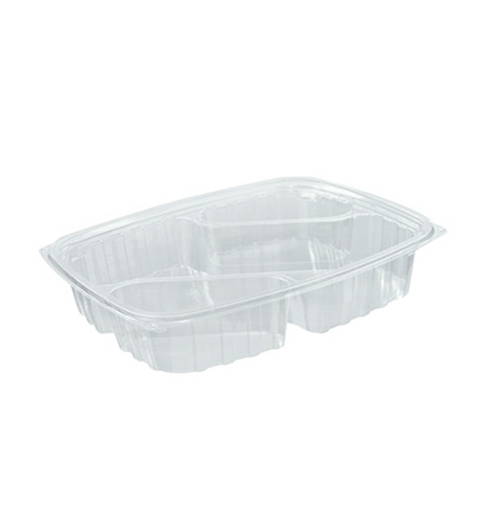 Récipient en Plastique OPS "ClearPac" 3 C. Diagonale Transp. 887ml (63 Utés)