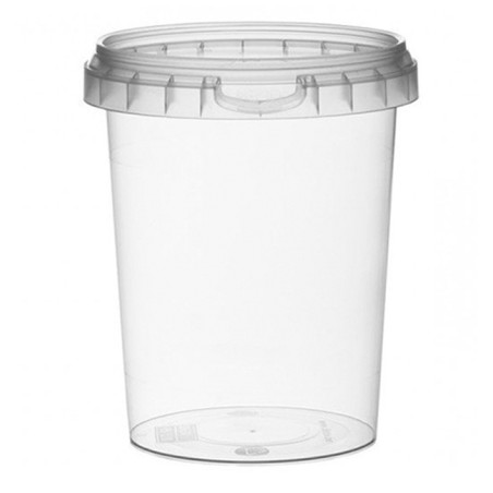 Plastic deli Container met Plastic Deksel PP Onbreekbaar 520ml Ø9,5 (380 stuks)