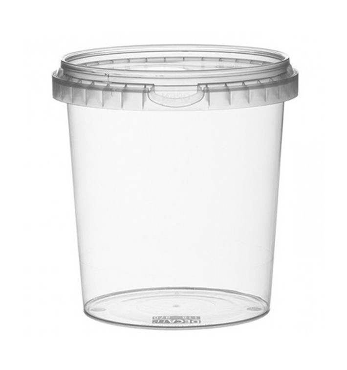 Plastic deli Container met Plastic Deksel PP Onbreekbaar 870 ml Ø11,8 (228 stuks)