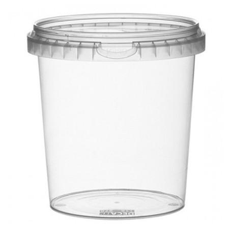 Plastic deli Container met Plastic Deksel PP Onbreekbaar 870ml Ø11,8 (200 stuks)