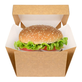 Boîte à Hamburger Gourmet Kraft 13x13x10cm (25 Utés)