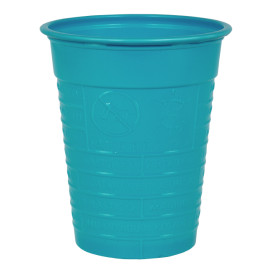 Plastic PS beker turkoois 200ml Ø7cm (50 stuks) 