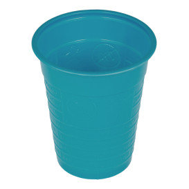 Gobelet Plastique PS Turquoise 200ml Ø7cm (50 Unités)