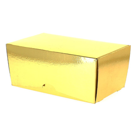 Papier bakkerij doos goud 13x7x5cm 250g (100 stuks)