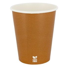 Gobelet en Carton sans Plastique 8 Oz/240ml "Caramel" Ø8cm (50 Unités)