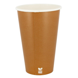 Gobelet en Carton sans Plastique 12 Oz/360ml "Caramel" Ø8cm (1.000 Utés)