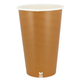 Gobelet en Carton sans Plastique 16 Oz/480ml "Caramel" Ø9cm (50 Unités)