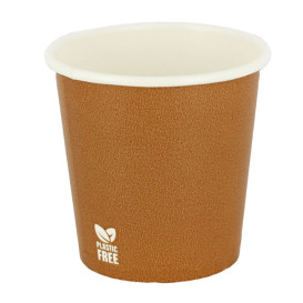 Gobelet en Carton sans Plastique 4Oz/120ml "Caramel" Ø6,2cm (1.000 Utés)