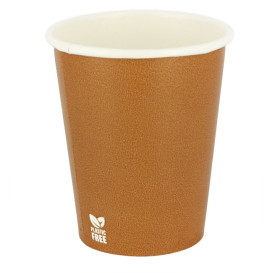 Plastic-Vrije Papieren Beker 7 Oz/210ml "Caramel" Ø7cm (50 stuks)