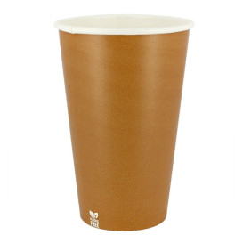 Gobelet en Carton sans Plastique 16 Oz/480ml "Caramel" Ø9cm (1.000 Utés)