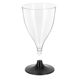 Coupe Réutilisable PS Eau/Vin Pied Anthracite 200ml 2P (6 Unités)