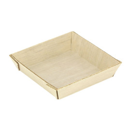 Assiette Carrée Mini en Bois 6x6x1,5cm (200 Utés)