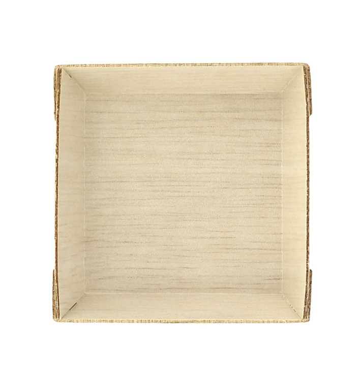 Assiette Carrée Mini en Bois 6x6x1,5cm (200 Utés)