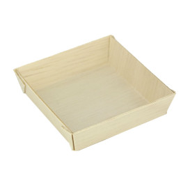 Assiette Carrée Mini en Bois 7x7x1,5cm (20 Unités)