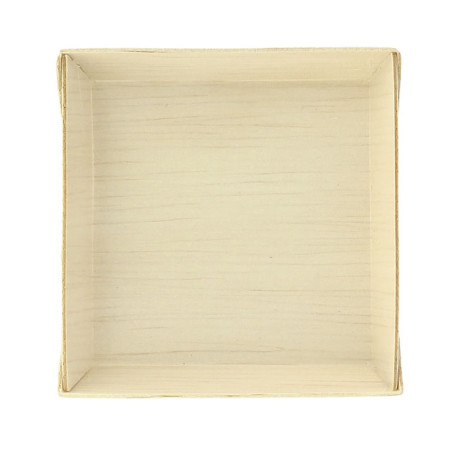 Assiette Carrée Mini en Bois 7x7x1,5cm (200 Unités)