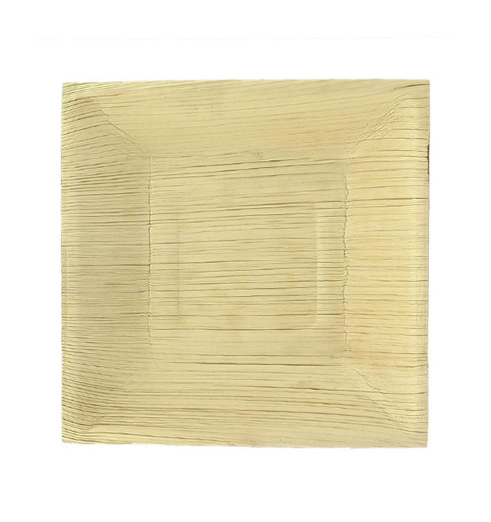 Assiette carrée en Feuilles de Palmier 16,5x16,5cm (6 Unités)