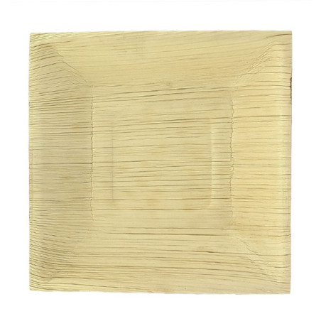 Assiette carrée en Feuilles de Palmier 16,5x16,5cm (6 Unités)