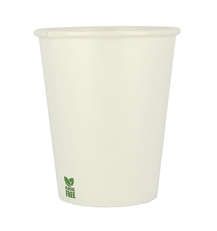 Gobelet en Carton sans Plastique 8 Oz/240ml Blanc Ø8cm (50 Unités)