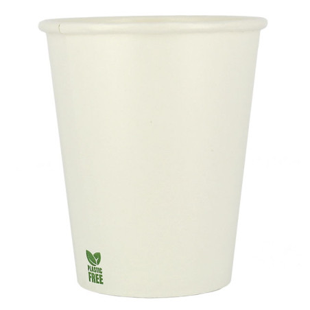 Gobelet en Carton sans Plastique 8 Oz/240ml Blanc Ø8,0cm (50 Unités)