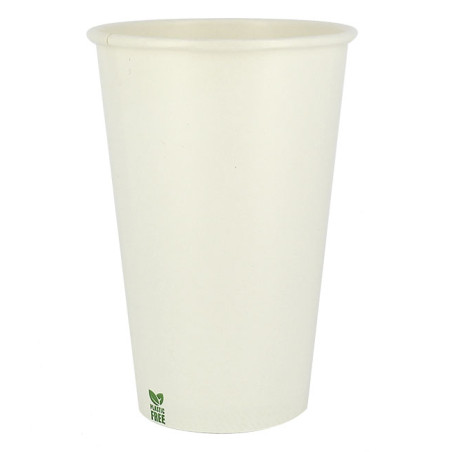 Gobelet en Carton sans Plastique 16 Oz/480ml Blanc Ø9cm (50 Unités)