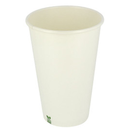 Gobelet en Carton sans Plastique 16 Oz/480ml Blanc Ø9cm (50 Unités)