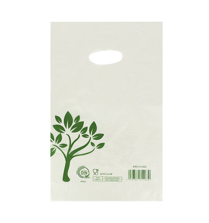 Sac avec Anses Découpées Home Compost “Be Eco!” 20x33cm (100 Utés)