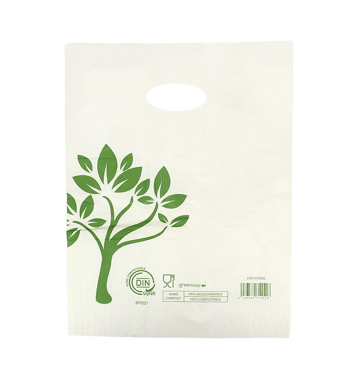 Sac avec Anses Découpées Home Compost “Be Eco!” 30x40cm (100 Utés)