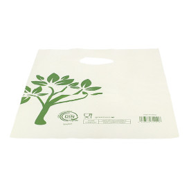 Zak met gestanst handvat Home Compost “Be Eco!” 30x40cm (100 stuks)