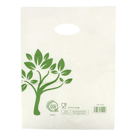 Zak met gestanst handvat Home Compost “Be Eco!” 30x40cm 19µm (3.000 stuks)